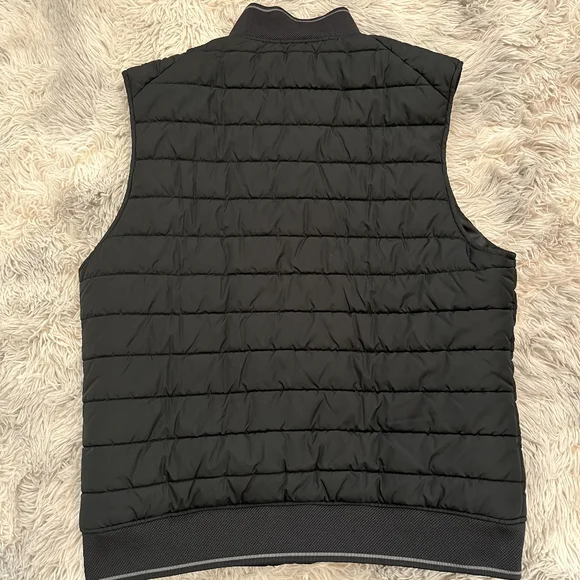 Men's Perry Ellis Black Quilted Vest Size Large